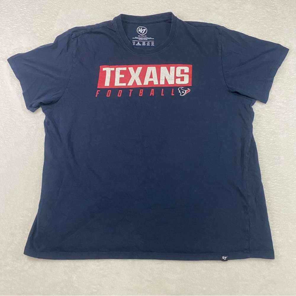 47 Brand Houston Texans Football Graphic T Shirt Navy Blue Short Sleeve